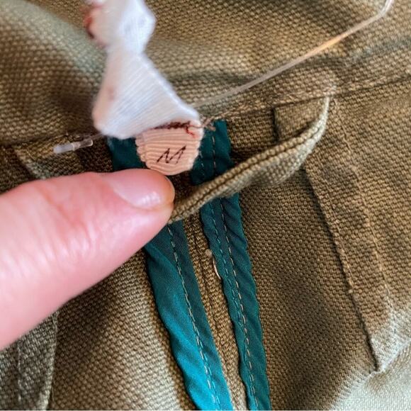 Willow & Clay olive green utility jacket rolled sleeve style hooded size medium - Picture 9 of 9